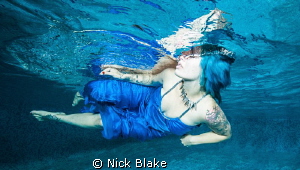 Model shot from a pool photoshoot, UK. by Nick Blake 